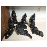 Group of conxrete garden gnomes
