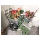 Group of faux flowers and foam