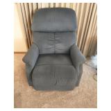 Blue fabric recliner