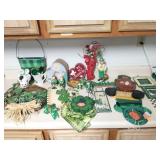 Group of decorations, mostly St. Patricks Day