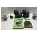 Lot of Keeshond Books, Mugs, & Statues