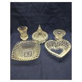 Group of pressed glass dishes