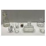 Group Of Clear Glass  Items