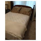 Full size bed with solid wood headboard