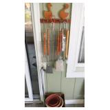 Group of grill tools and planters