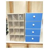 Shoe cubby and cardboard drawer unitd