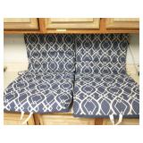 Lot of 2 blue and white outdoor cushions
