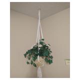 Macrame hanger with faux plant