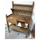 Wooden potting bench