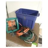 Group of extension cords and Xmas lights