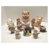 Group of pig figurines