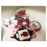 Group of apple themed kitchen items