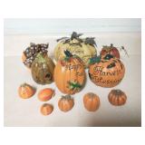 Group of pumpkin decorations