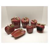 Group of apple canisters & kitchen items