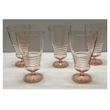 Lot of 5 1930's-40's Pink Depression Footed