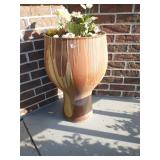 Bell shaped drip glaze ceramic planter