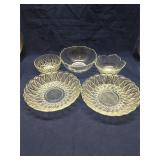 Group of pressed glass dishes