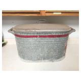 Martin Ware galvanized metal container