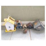 Group of decorative bird houses