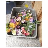 Tote full of fake flowers