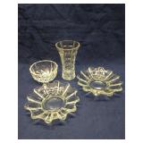 Group of pressed glass dishes