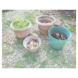 Group of plastic planters