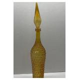 Italian Empoli Glass Genie Amber Decanter MCM