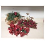 Group of Berry and Foliage decorations