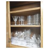 Contents of cabinet - etched glasses