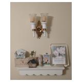 Group of decor items on wall
