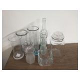 Group of glass vases and bottles