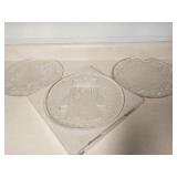 Lot of 3 glass holiday serving platters