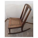 Solid wood rocker w/ cane seat