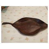 Leaf shaped metal serving tray