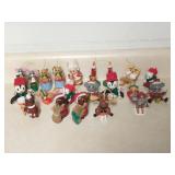 Group of wood Christmas ornaments