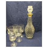 Anchor Hocking Wexford decanter & glasses