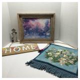 Lot of 4  3 Wall Hangings & 1 Outside Thermometer
