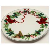 Vtg. Royal Norfolk Christmas Cardinal Plate
