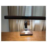 Vintage gooseneck desk fluorescent wood grain lamp