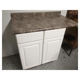 White 30' cabinet on wheels w/ counter top