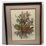 Floral Needle Point Framed Picture