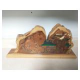 Live edge wood mantle clock