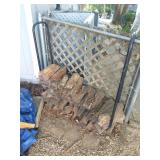 Firewood rack, firewood & tarp