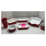 Polka Dot Dishes & Porcelain Divided Dish