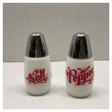 Vtg Retro Salt & Pepper Shakers , Red Lettering