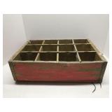 Vintage red wood Coca-Cola bottle crate