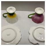 2 Sets of Teleflora Tea Cups & Saucers
