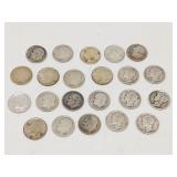 Group of 90% silver Dimes, all pre-1964