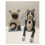 Group of cat decor items