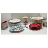 Lot of Christmas Themed Dishes